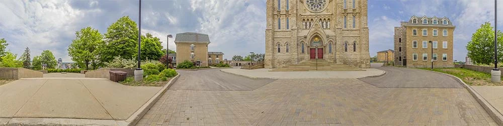 Our Lady Church in Guelph Ontario Virtual Tour. 360 Degree Spherical Panorama Exterior